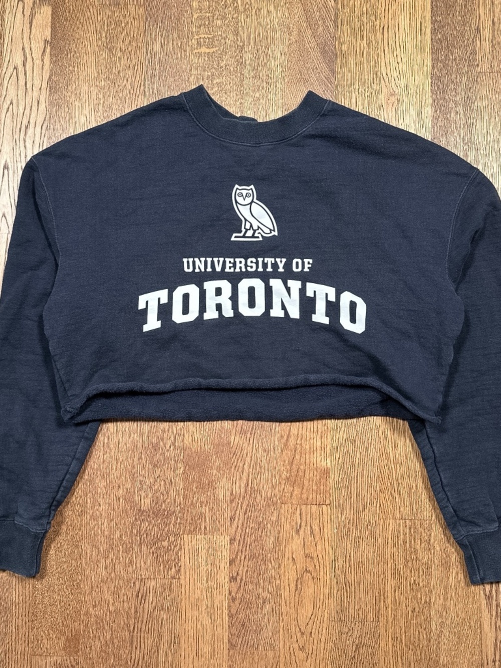 OVO x University of Toronto UofT Drake Navy Cropped Sweatshirt Womens Medium